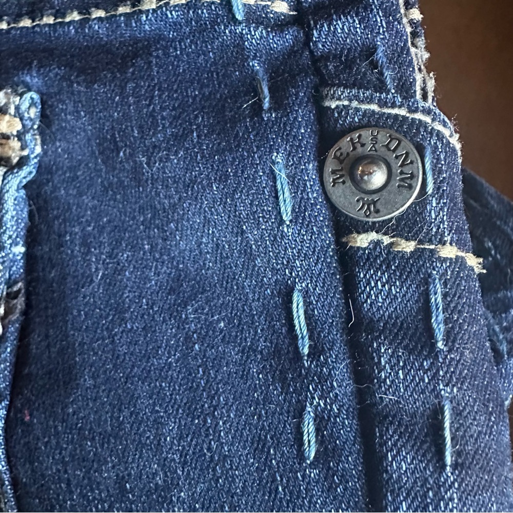 MEK DNM Dark Blue Denim Pants Embellished Pockets St Petersburg Boot Cut 32x34 - Picture 14 of 14